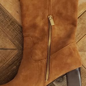 MK Tan Suede Knee-High Rugged Burke Boots